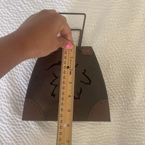 Vintage Rustic Metal Candle Lantern Home Decor Hunting Leaf Purse tea lamp - Picture 10 of 10